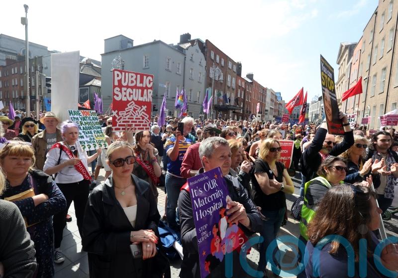 Protesters call for state ownership of new maternity hospital