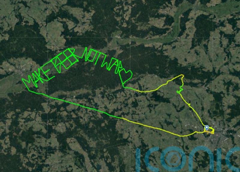 Plane draws ‘make beer not war’ with flight path in skies over Poland