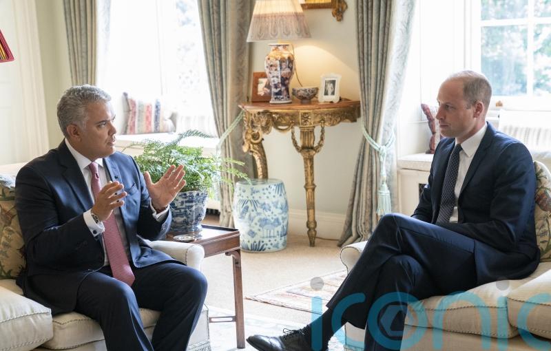 William meets Colombian president after pledge to tackle illegal wildlife trade