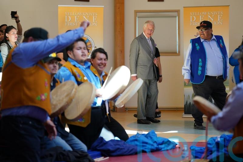 Prince of Wales shows off moves during traditional drum dance in Canada