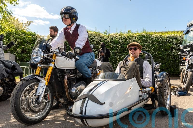 Bikers hit the road in vintage dress to raise money for men’s health