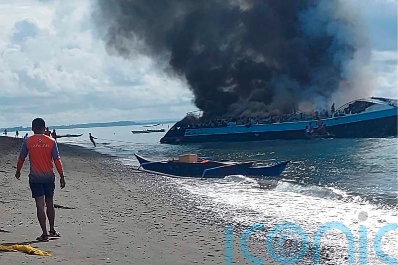 Seven dead and more than 120 rescued from water after ferry fire in Philippines