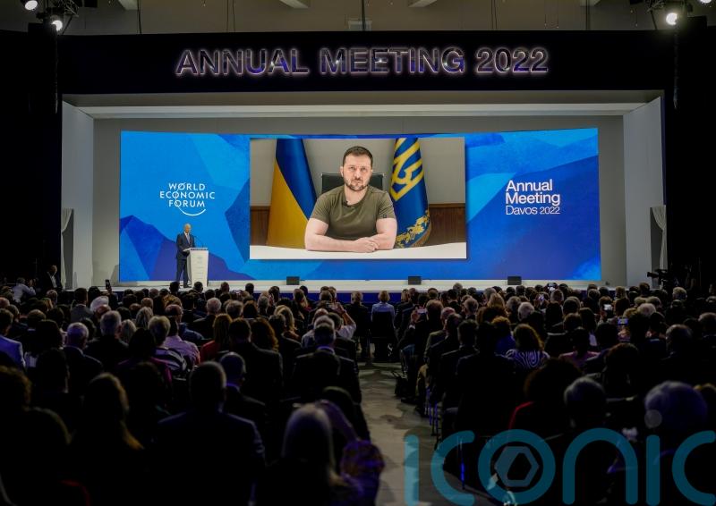 Volodymyr Zelensky calls for more sanctions on Russia during speech in Davos