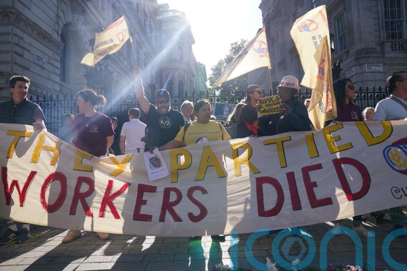 Protest at Downing Street over treatment of low-paid workers after Gray report