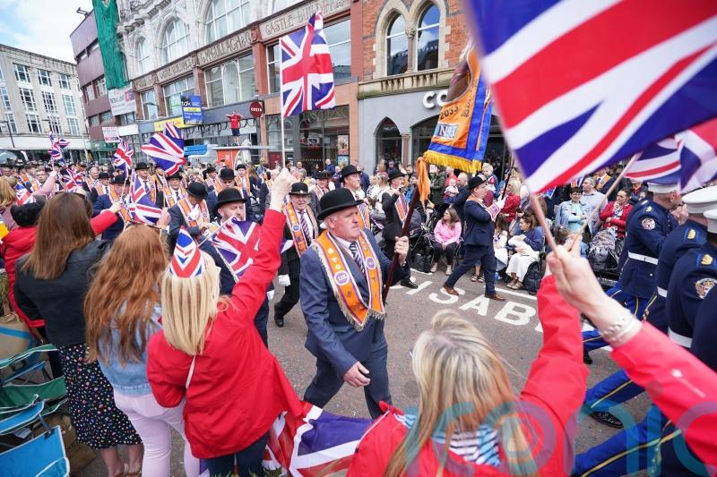 Tens of thousands throng Belfast city centre to mark Northern Ireland centenary