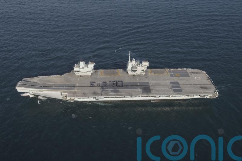 Royal Navy sailors spell out Jubilee message to Queen on carrier flight deck