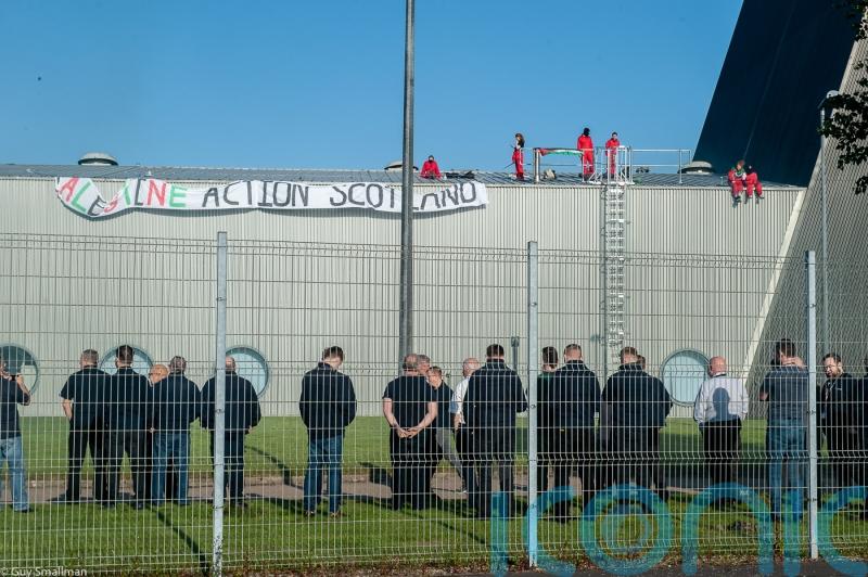 Factory evacuated as demonstrators stage pro-Palestine protest