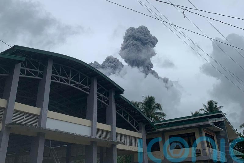 Philippines volcano spews ash and steam