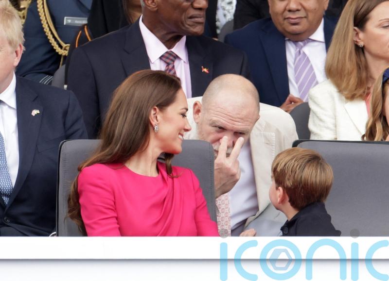 Mike Tindall keeps his eye on cheeky Prince Louis at Jubilee Pageant