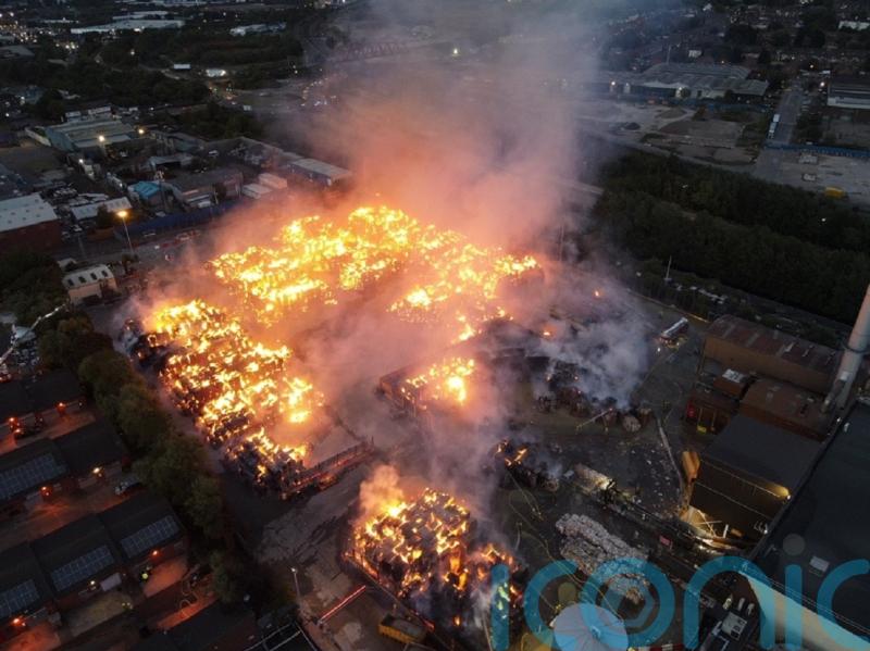 Thousands of tons of paper and card ablaze at recycling plant