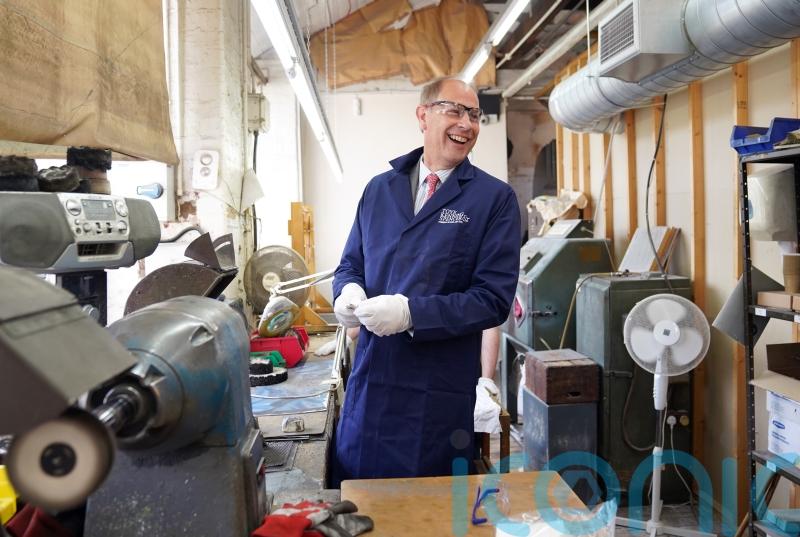 Edward helps put finishing touches to Commonwealth Games medals