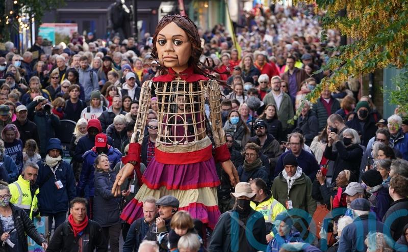 Giant puppet tours England to mark World Refugee Week