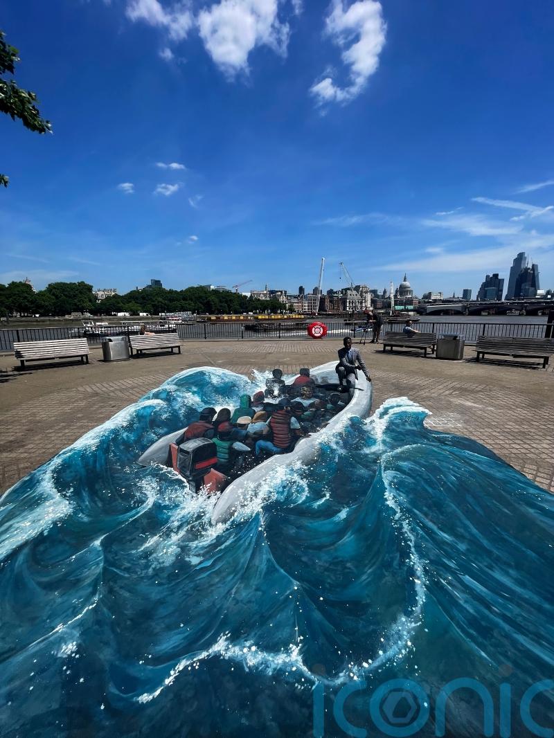 Immersive art unveiled on London’s Southbank shows refugee’s journey to safety
