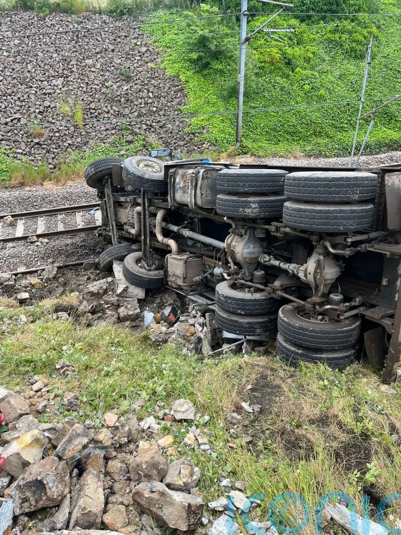 Lorry crash in East Lothian sees part of east coast mainline closed