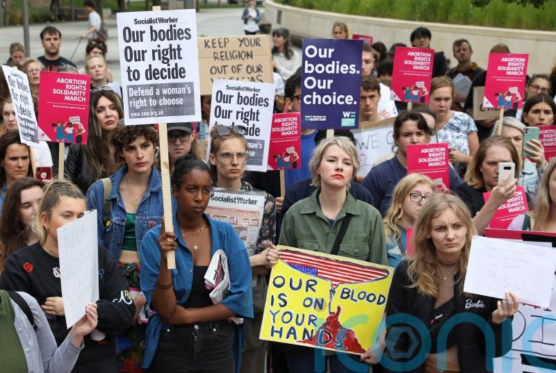 Protests in UK after overturning of Roe v Wade abortion rights