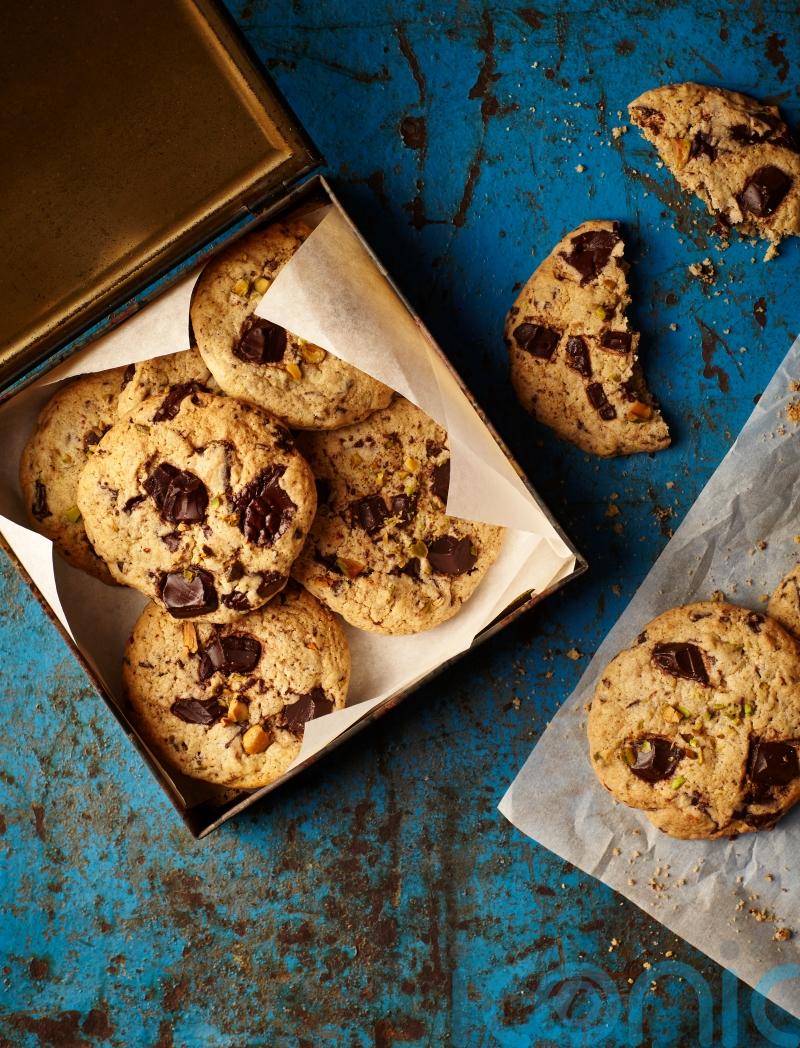 Chetna Makan’s chocolate, pistachio and cardamom cookie recipe