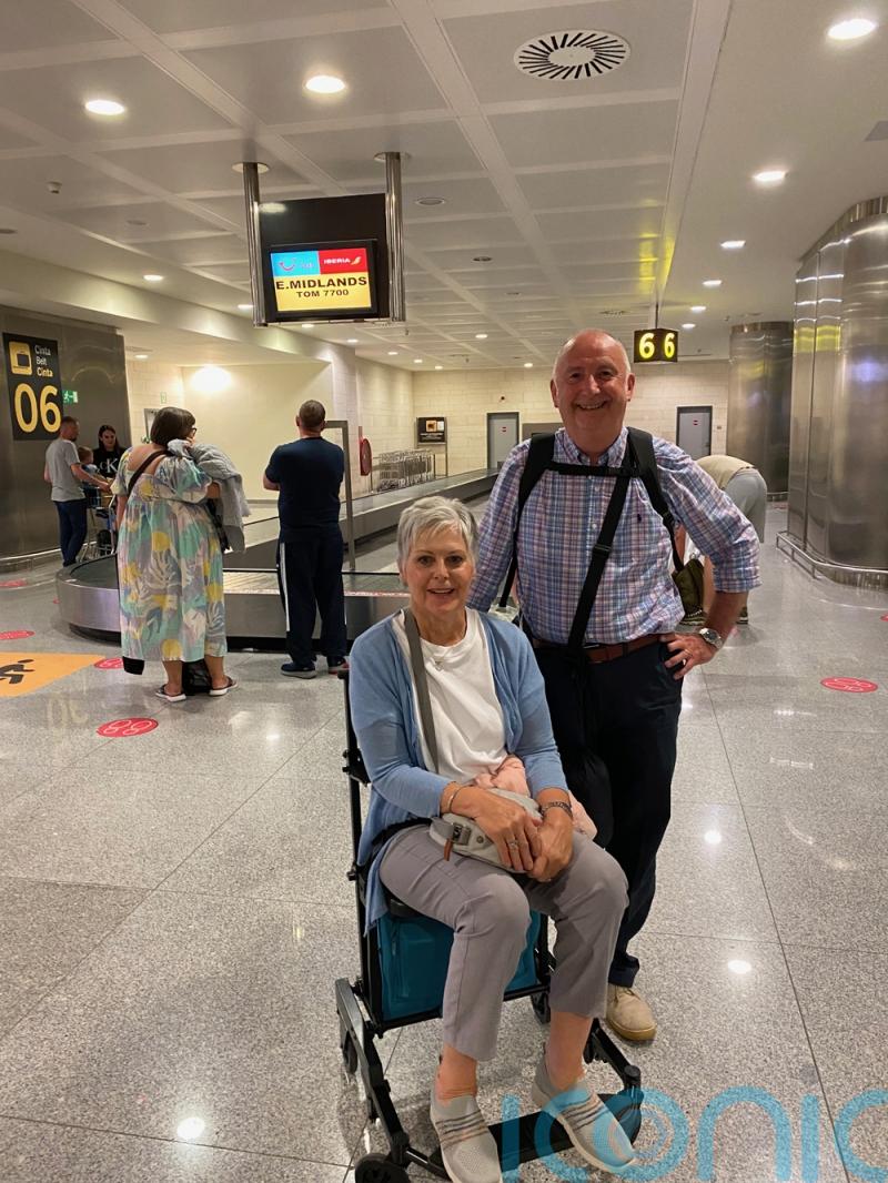 Grandad sick of waiting on planes for help for disabled wife invents carry-on wheelchair now on sale despite her branding early version “c**p!”