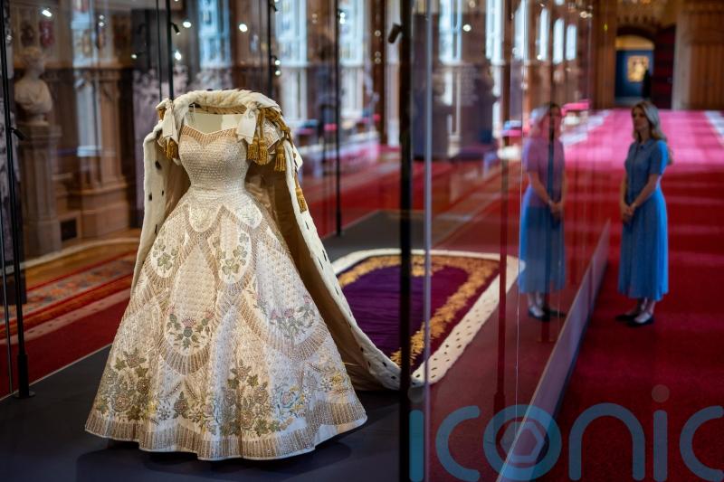 Queen’s Coronation gown, robe and glittering jewels on show at Windsor