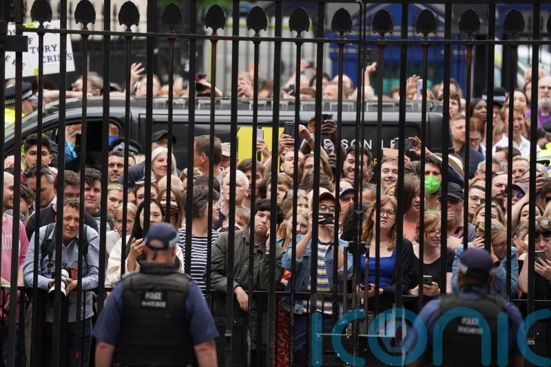 Outside No 10, Boris Johnson says his time is up to the tune of ‘bye, bye Boris’