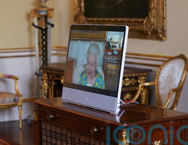 Queen appears on screen for virtual audiences