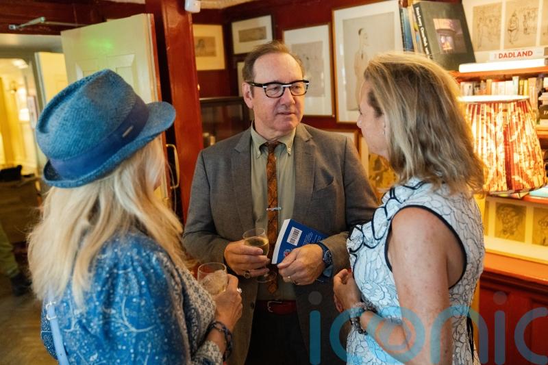 Kevin Spacey appears at book launch in London