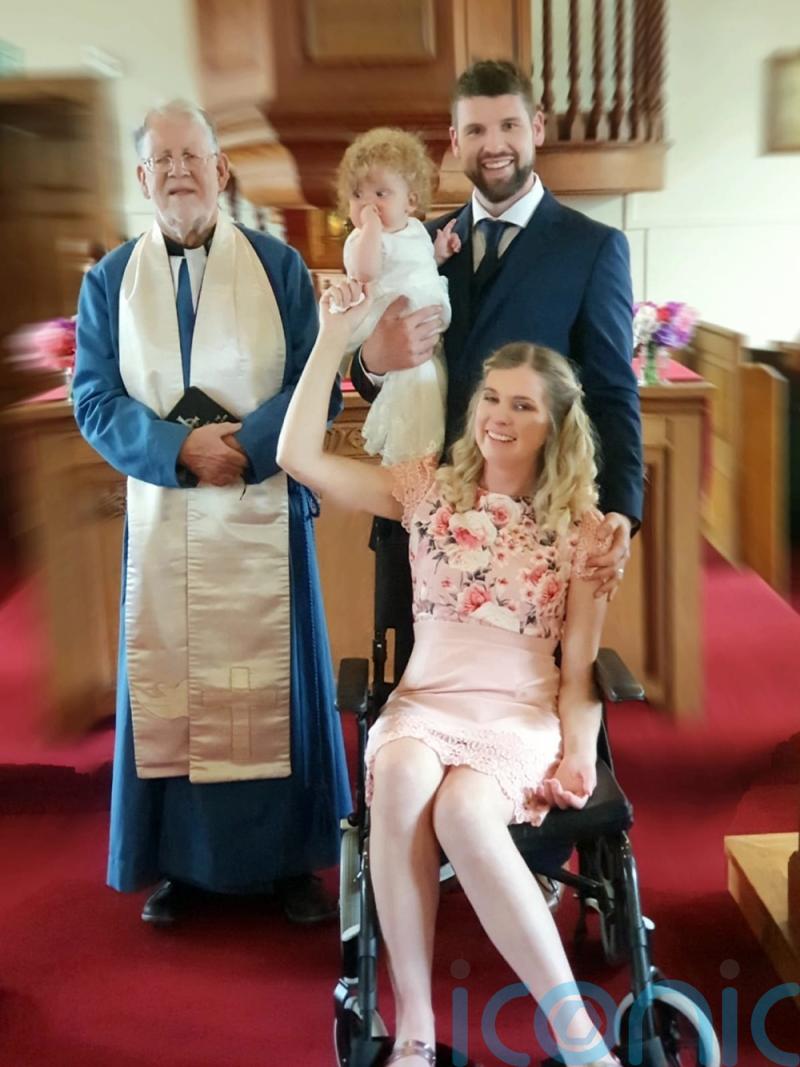 RAF veteran who raises £42k in memory of wife who died of brain tumour after TikTok tribute went viral sees her in their three year old girl