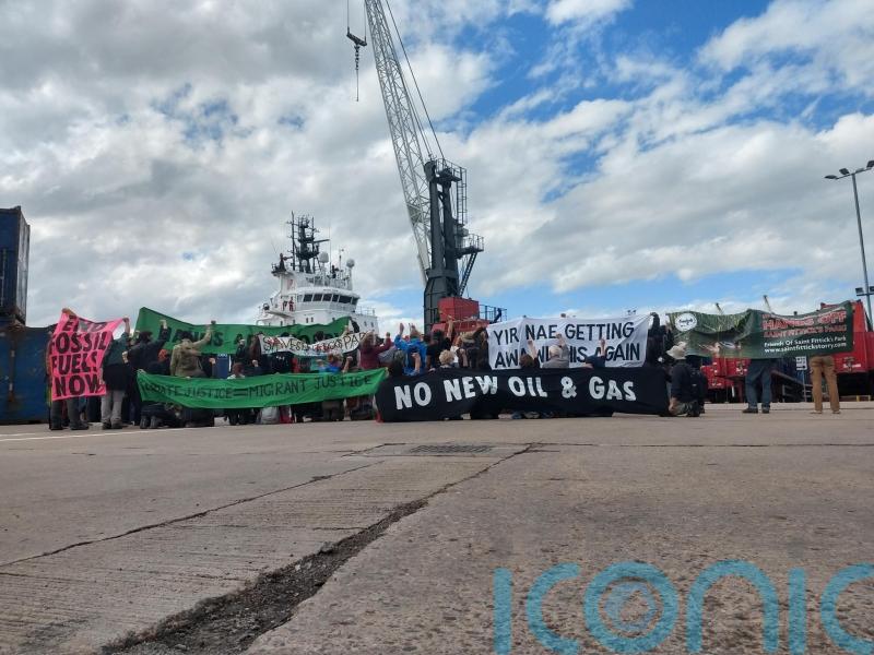 Climate protestors stage ‘mass trespass’ demonstration at Aberdeen Harbour