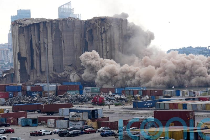 Part of Beirut’s port silos collapse on second anniversary of massive explosion