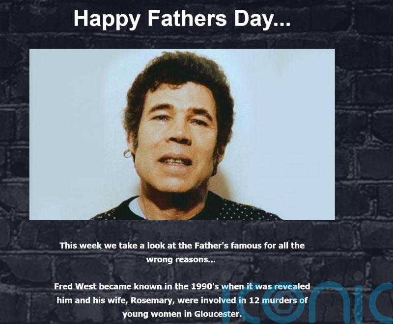 Ad for Father’s Day promotion featuring picture of Fred West banned