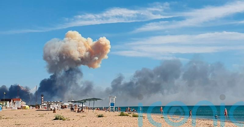 Large explosions rock Russian air base in Crimea