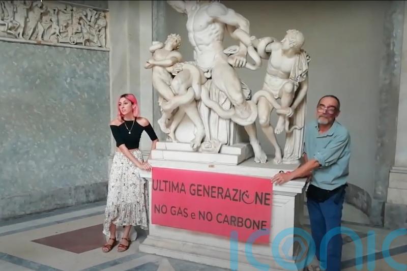 Climate protesters target the Vatican’s Laocoon statue