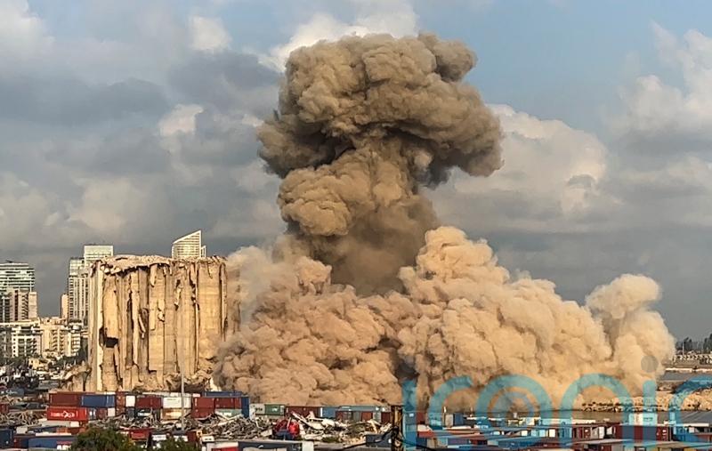 Large section of Beirut port silos collapses