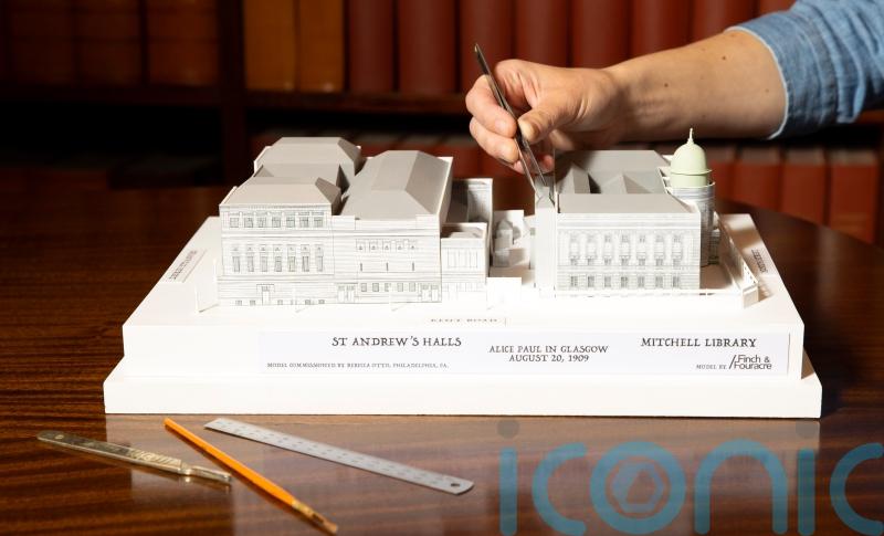 Model of suffragette’s 1909 rooftop protest donated to library where it happened
