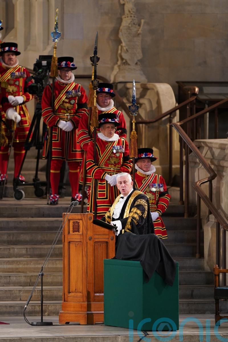 King appears to smile after Commons Speaker mentions Glorious Revolution