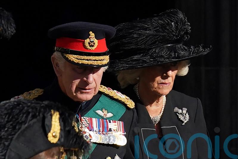 Camilla wears diamond thistle brooch given to her by the Queen