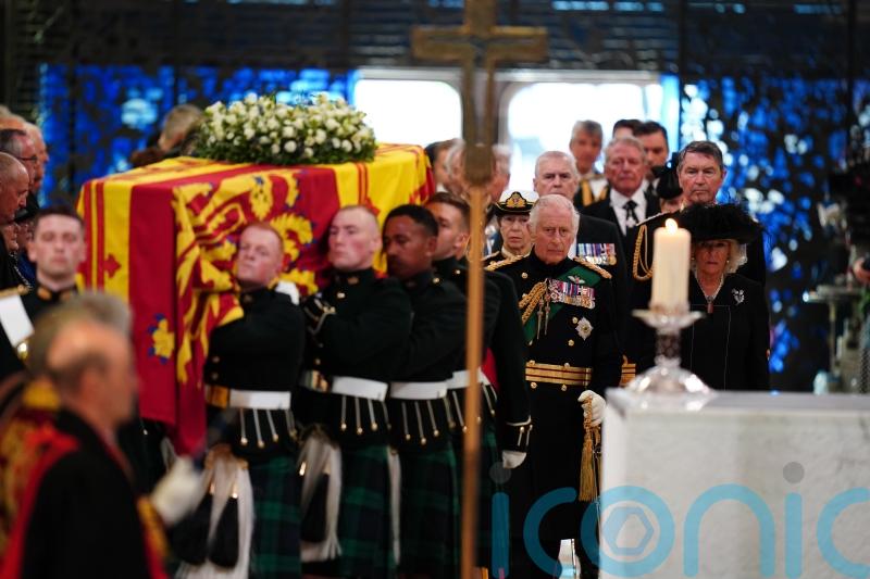 King leads procession behind Queen’s coffin as Harry promises to ‘honour’ father