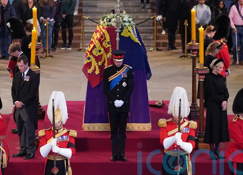 William and Harry lead Queen’s eight grandchildren in emotional coffin vigil