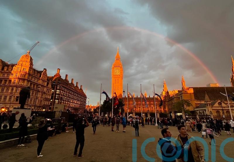 Rainbow appears over Westminster as Queen’s lying in state comes to an end