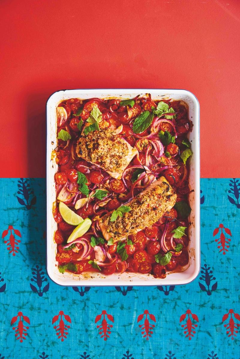 Rukmini Iyer&rsquo;s chilli, coconut and lime salmon recipe