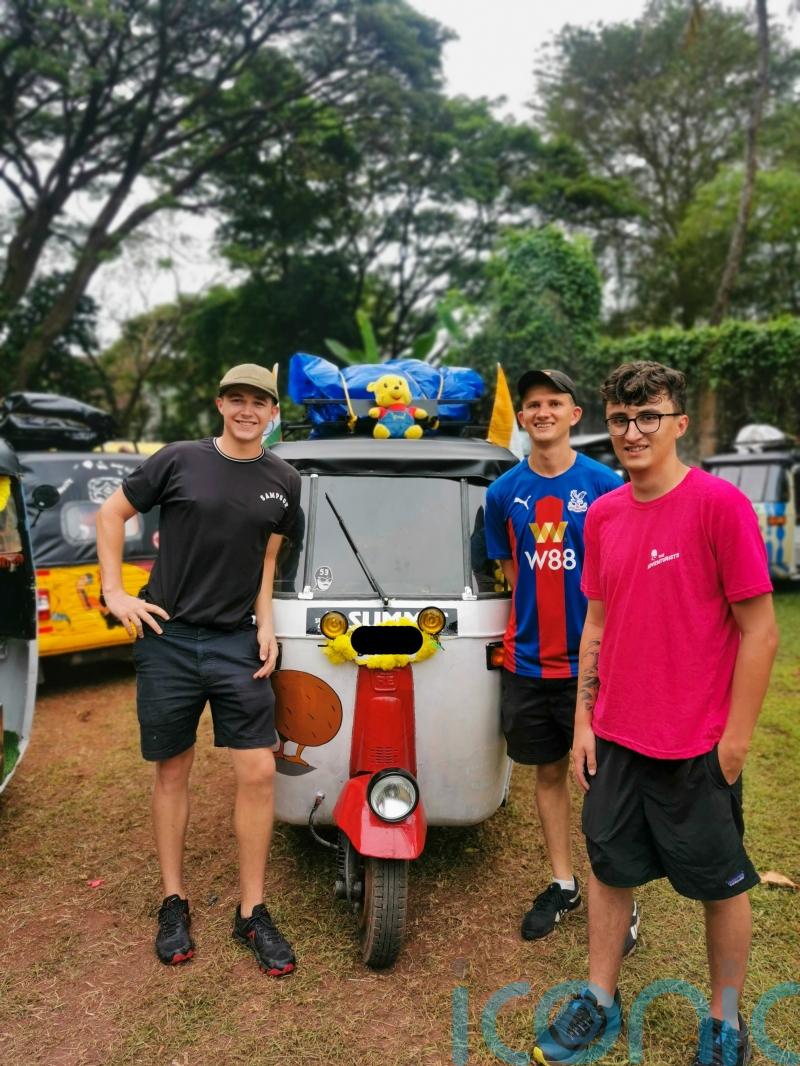 Three best friends drive 1,700 miles through India in a rickshaw after 11,800-mile journey from Scotland to Iran