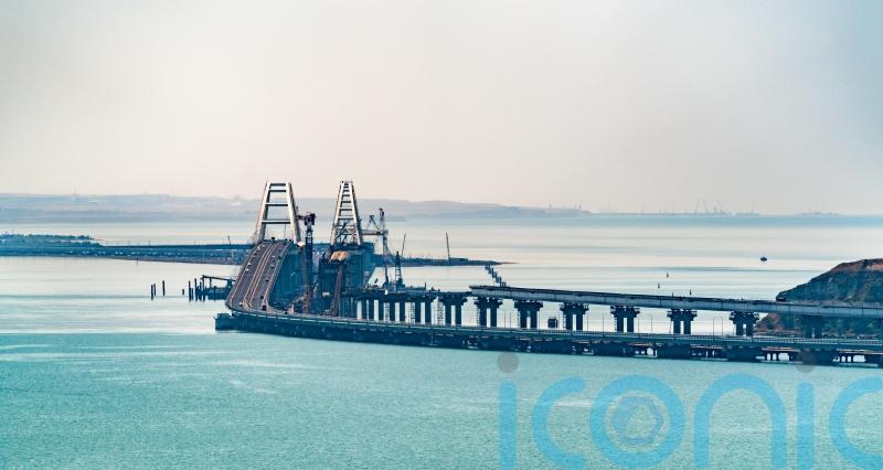 Large fire reported on key bridge linking Russia to Crimea