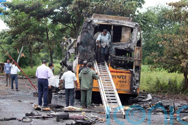 12 killed as bus catches fire in west India