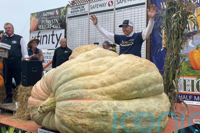 Giant pumpkin wins California contest and sets US record