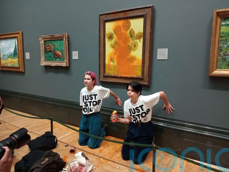 Pair in court accused of criminal damage to frame of Van Gogh’s Sunflowers
