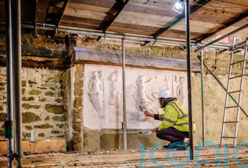 400-year-old plaster friezes at Hardwick Hall protected for future generations