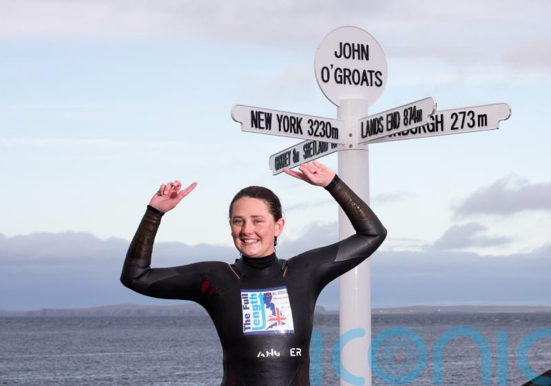 Woman, 23, claims world record for Land’s End to John O’Groats swim