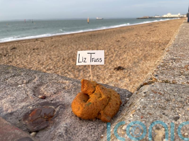 Protest pong: Street artist’s mucky campaign against Liz Truss is fake poos