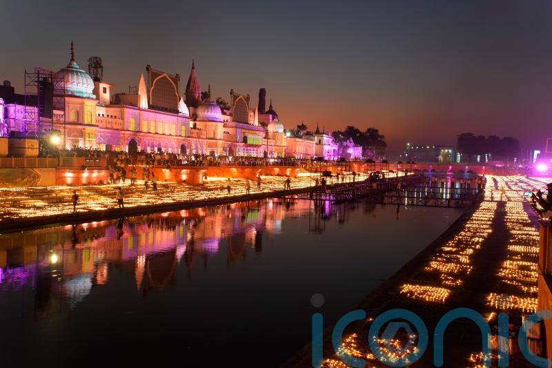 Indians celebrate Diwali with record-breaking display of lamps