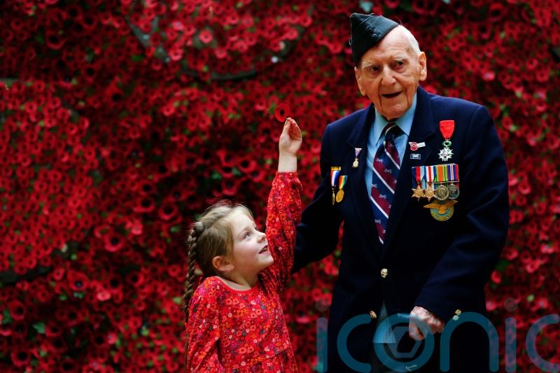 Royal British Legion launches annual poppy appeal with wall of poppies