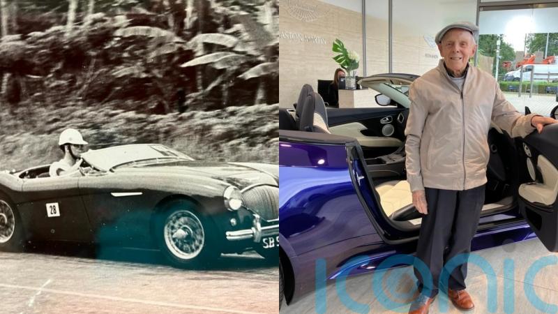 Care home surprise retired racing driver resident with whirl in new Aston Martin